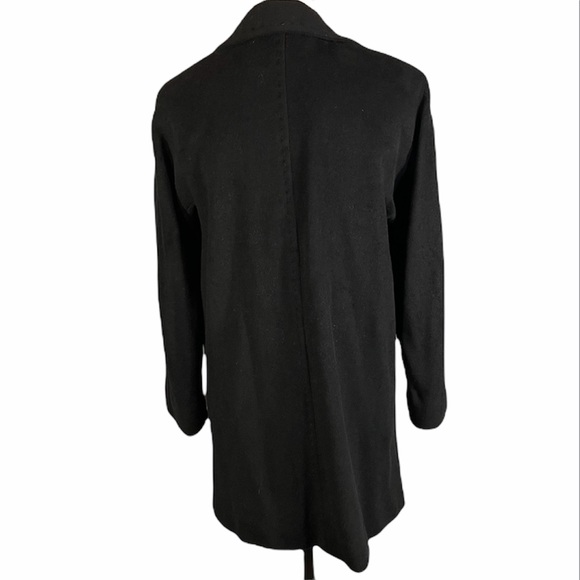 Ellen Tracy Wool & Angora Single Breasted 4-Button Black Car Coat Size 6 Petite - Picture 12 of 15